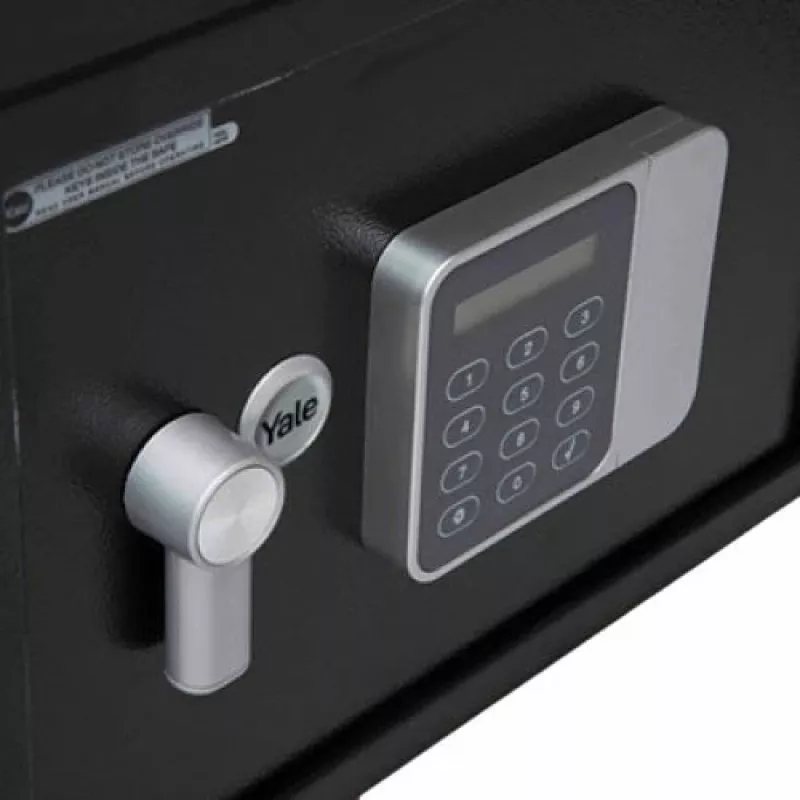 Laisvai pastatomas seifas Yale YSG/200/DB2 – plieninis, kombinuotas užraktas, 8.6 L, 310×200×200 mm, juodas