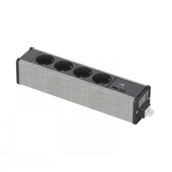 Schneider Electric Unica SYSTEM+ modulinis blokas 4xSCHUKO+USB A/C, antracitas/pilka