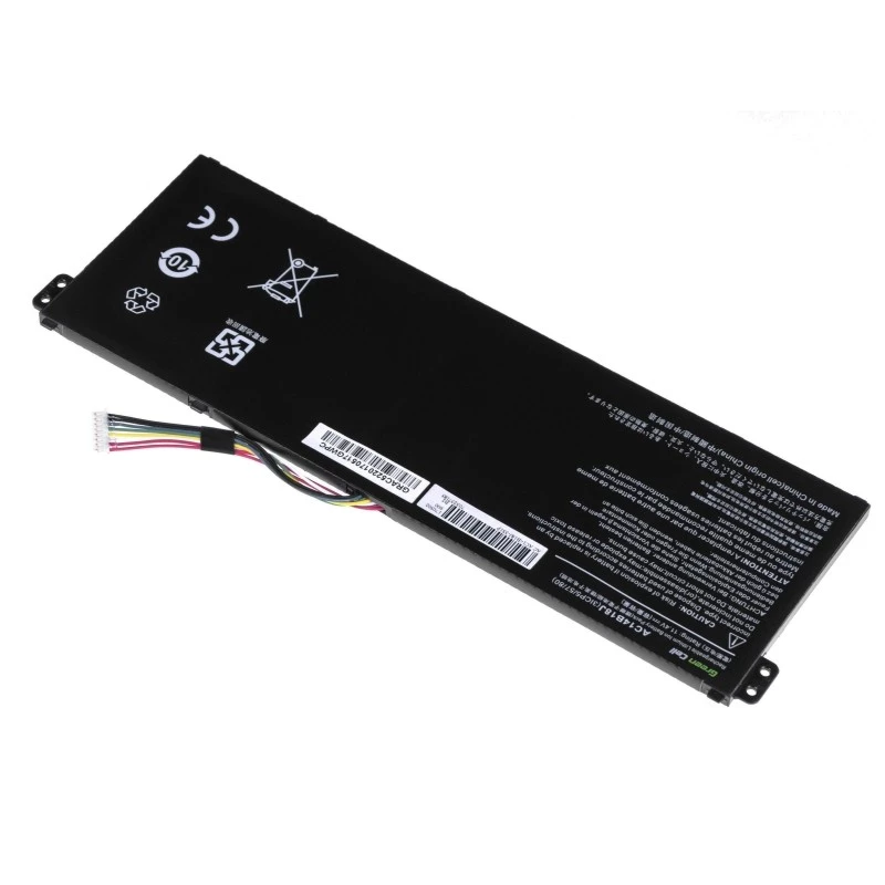 Green Cell AC52 baterija, skirta Acer Aspire E11 ES1-111M ES1-131 E15 ES1-512 Chromebook CB3-111 CB5-311, 11,4 V 2200 mAh Li-Ion, 3 elementai, juoda