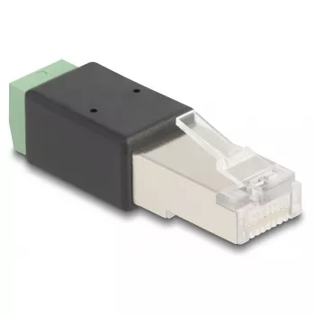 DeLOCK RJ45 kištukas į gnybtų bloko adapterį 2 kontaktai 66604 Juoda Žalia