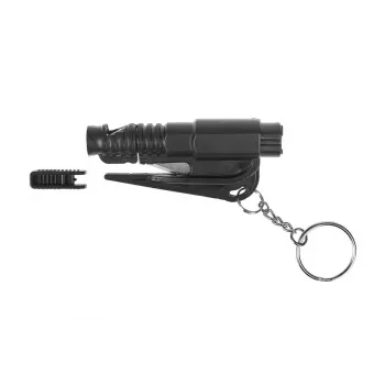 Avarinis įrankis GUARD YC-004-BL – diržo peilis su švilpuku, stiklo daužytuvu, technopolimeras, 75×35×15 mm, 100 g