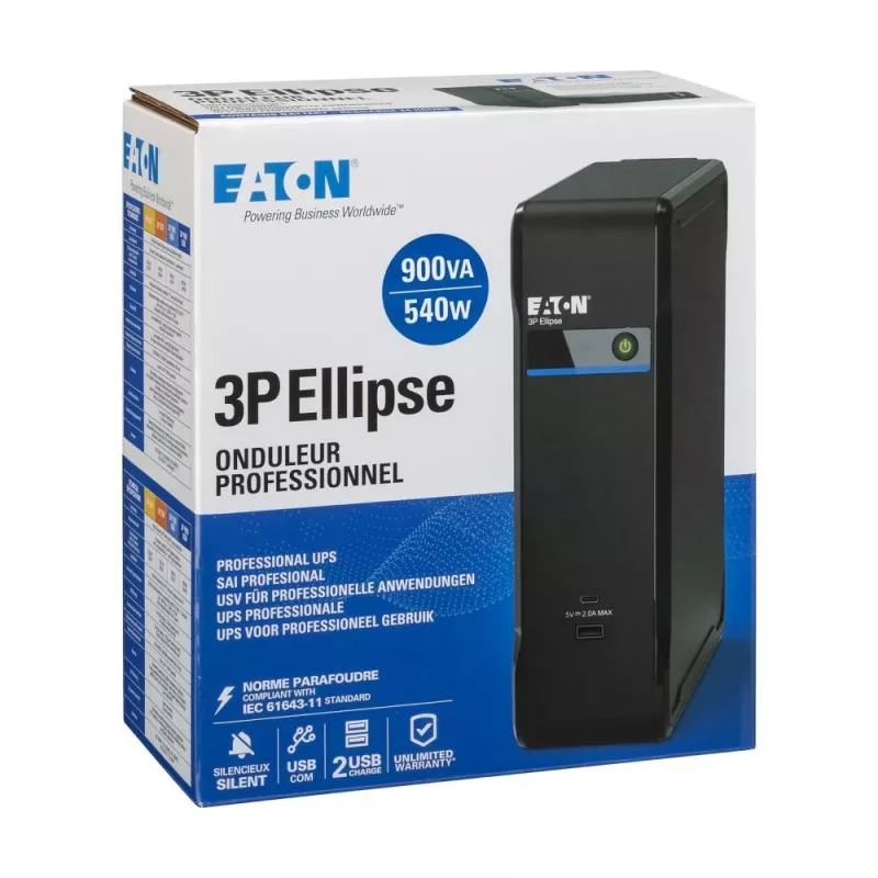 Nepertraukiamo maitinimo šaltinis EATON Ellipse 900 USB DIN — 900 VA / 540 W
