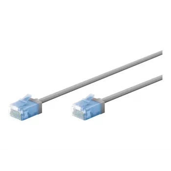 Goobay Ultra-Flexible CAT 6A Patch Cable slim U/UTP pilka - itin trumpas kištukas (74219)
