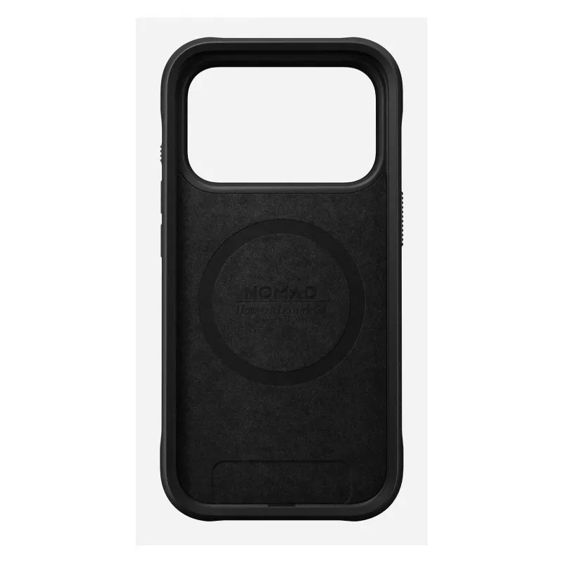 Nomad Rugged Leather Case dėklas iPhone 17 Pro, 6,3 colio (16 cm), rudas, oda/TPU/aliuminis