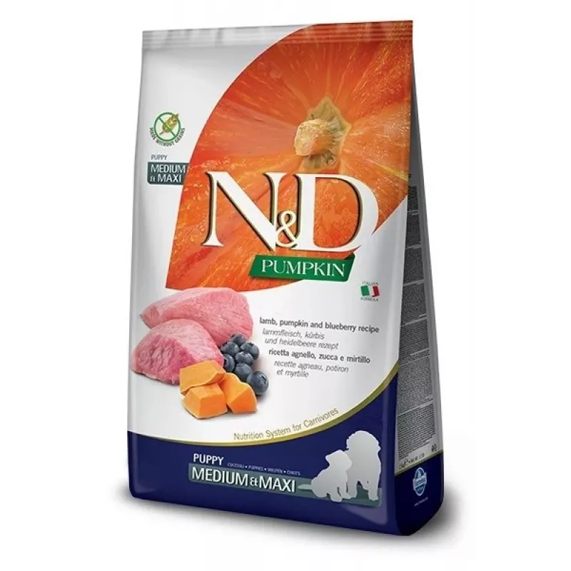 Farmina Pet Food Ėriena ir Mėlynės Šuniukams Vidutinėms ir Didelėms Veislėms