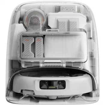 Robotinis dulkių siurblys ir šlapias valymas DJI ROMO P (vandens talpos versija) Pilka/Balta, 0,26 L dulkėms, 4 L švaraus / 3,2 L nešvaraus vandens, 5000 mAh baterija