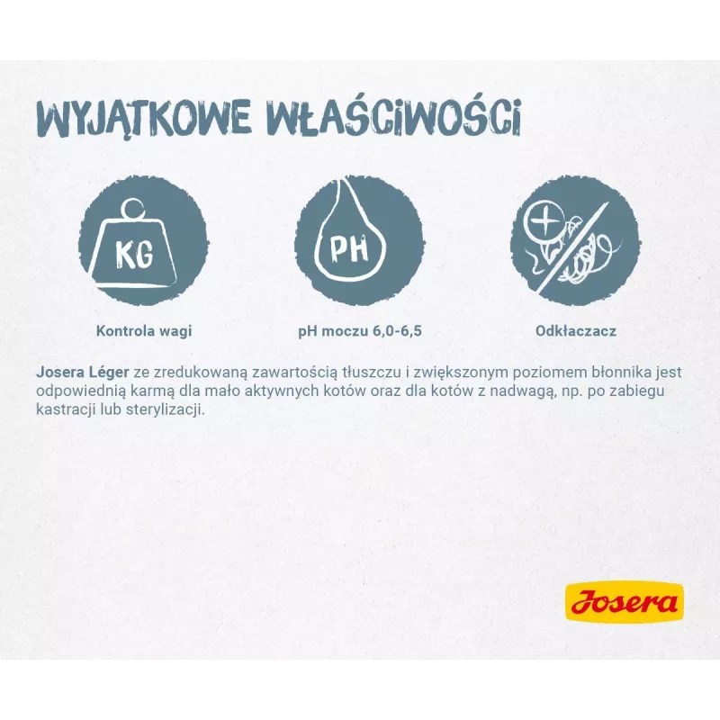 Sausas ėdalas katėms Josera LÉGER 10 kg Suaugę Paukštiena