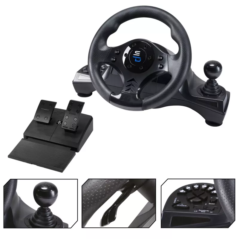 Vairas su pedalais Subsonic SA5156-NG 270° sukimosi kampas USB juodas