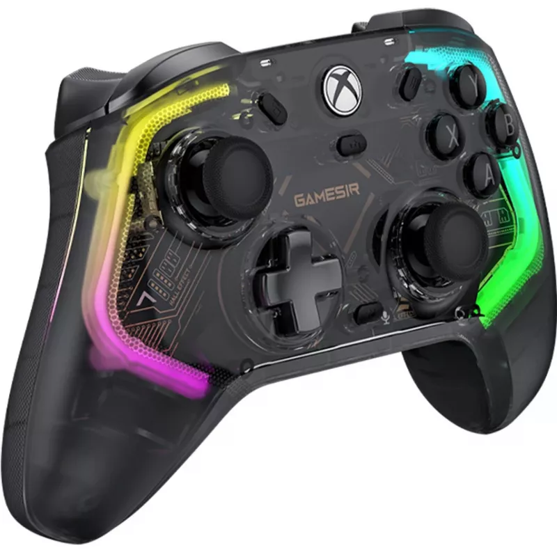 Žaidimų pultas GameSir Kaleid skaidrus juodas, laidinis USB Type-C, skirtas Xbox One / Xbox Series X / Series S, 3 m laidas