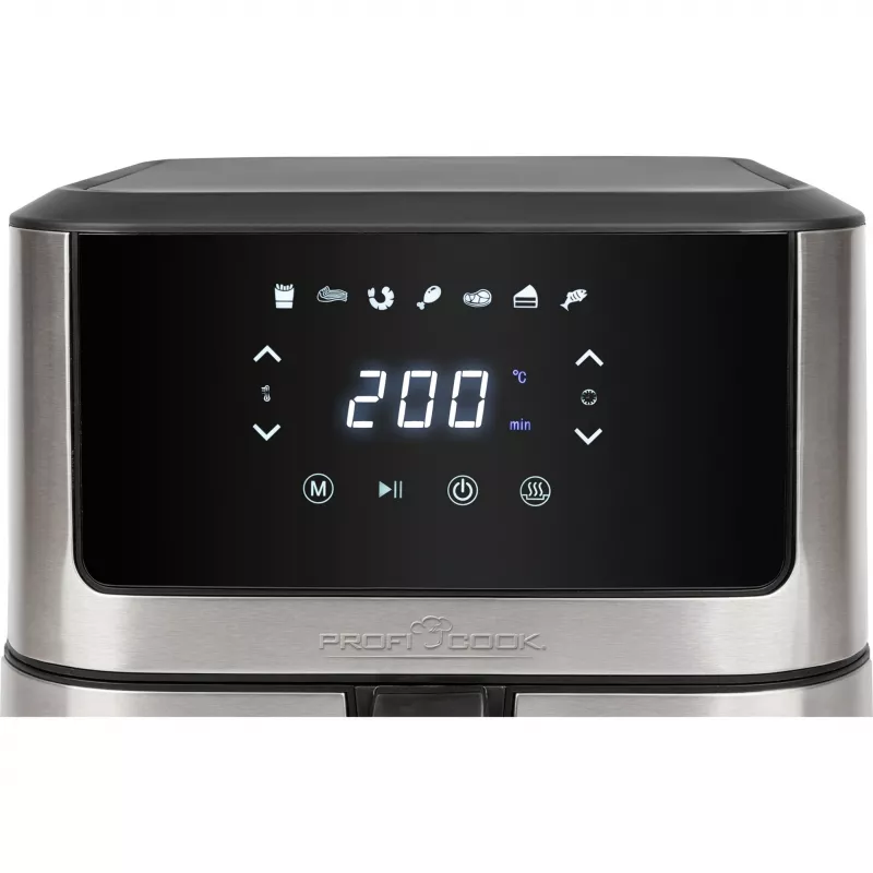 ProfiCook PC-FR 1269 H karšto oro gruzdintuvė 8 L 1800 W juoda, nerūdijantis plienas