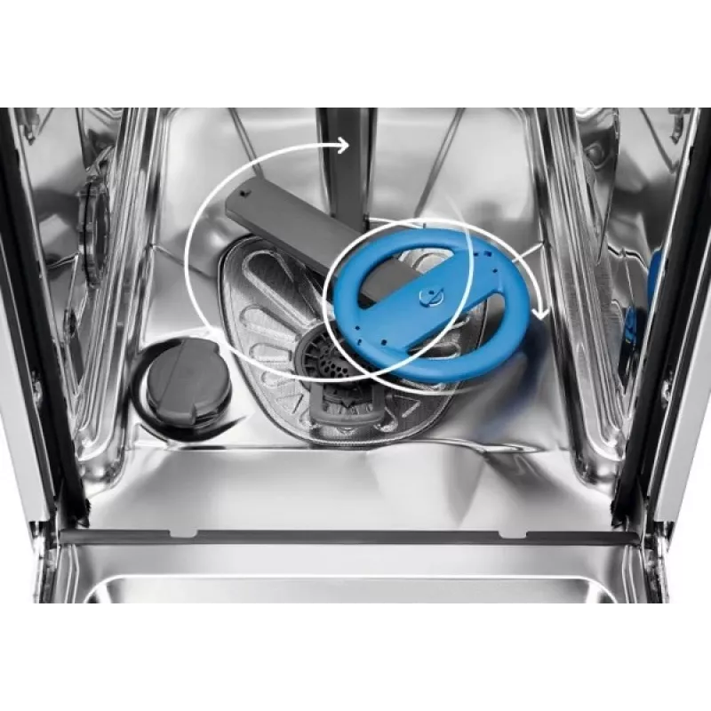 Įmontuojamas indaplovė Electrolux EEG63410L, siaura 45 cm, 10 komplektų, 8 programos, AirDry, AquaStop