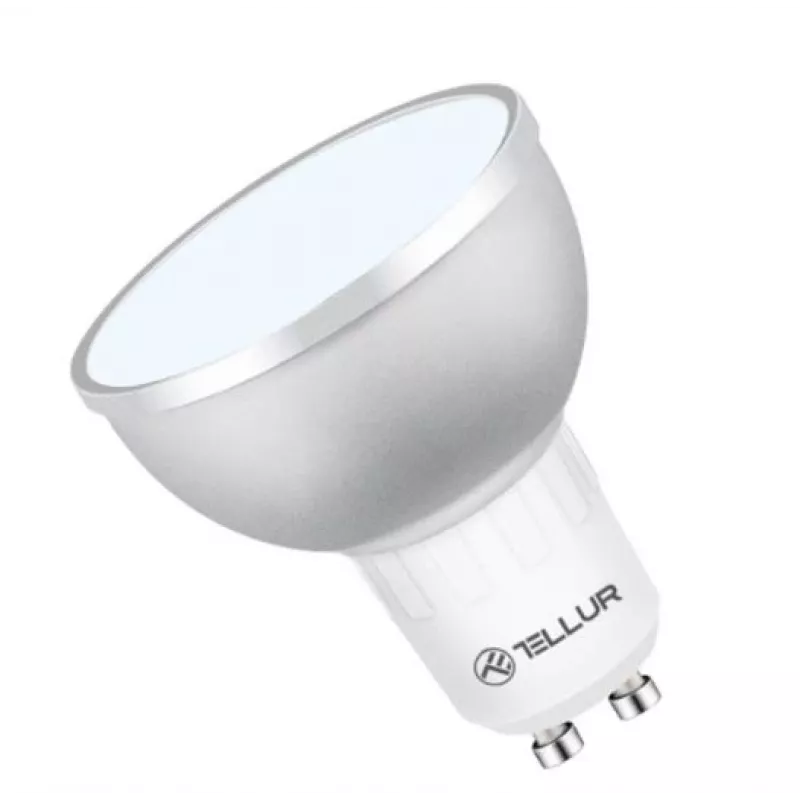 LED protinga lemputė Tellur GU10 5W RGB reguliuojamo ryškumo – GU10 lizdas, 5W, RGB, išmanus valdymas