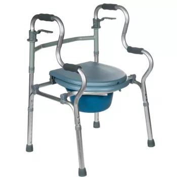 Reabilitacinis vaikštynė REHA FUND RF-133 3in1, aliuminio/plieno rėmas, reguliuojamas aukštis 81–99 cm, 2 ratai, sėdynė, maks. apkrova 100 kg
