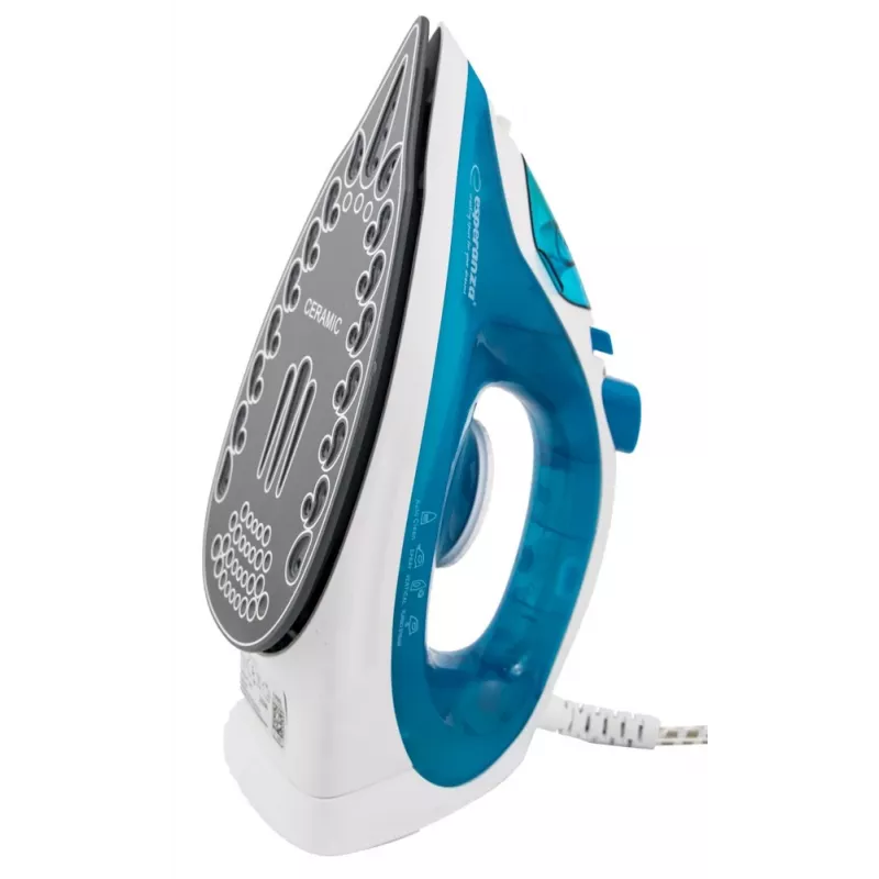 Garintuvas ESPERANZA EHI002 — 2200 W, keraminis padas, vertikalus garas, 0,815 kg, baltas/mėlynas