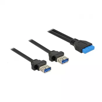 USB 3.0 ilginimo kabelis DeLOCK 85244 0,8 m juodas su montuojamomis jungtimis