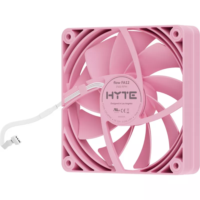 Kompiuterio aušinimo ventiliatorių rinkinys HYTE FA12-SM-4 120 mm, 1500 RPM, 72 m³/h, 1.6 mmH2O, FDB, rožinė, 4 vnt.