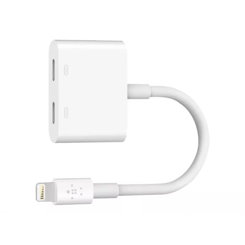 Belkin Lightning Audio + Charge RockStar kabelis, 11,5 cm, baltas F8J198btWHT