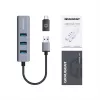 GRAUGEAR USB Hub G-HUB31L-A — USB 3.2 Gen 1 Type-A lizdas, 3x USB 3.2 Gen 1 Type-A prievadai + RJ-45, 5000 Mbit/s