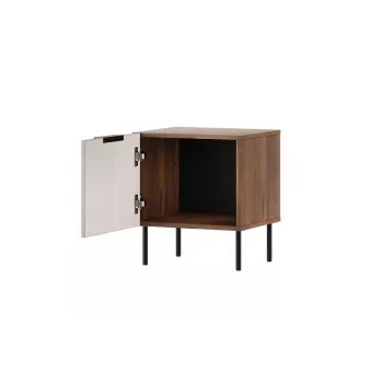 Nakties spintelė Cama Meble ALMERA 50x42x44 cm, 2 vnt., riešutas/kreminė, MDF ir medžio drožlių plokštė