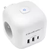 QOLTEC 52548 ilgintuvas su 3×AC lizdais ir USB prievadu