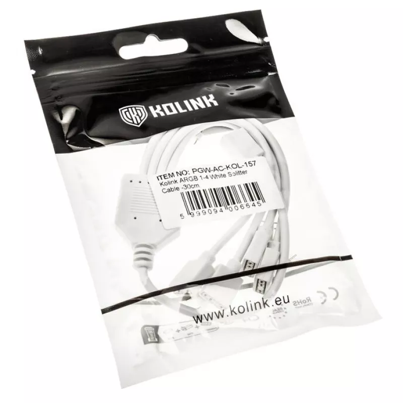 ARGB skirstytuvas Kolink PGW-AC-KOL-157 30 cm baltas 3-pin 5V ARGB jungtims
