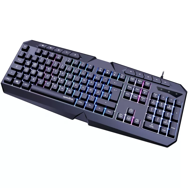 Gaming klaviatūra SPEEDLINK LUDICIUM USB QWERTZ Vokiška juoda