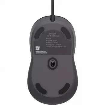 Logitech Signature Wired M520 versijai skirta optinė laidinė pelė USB-C Plug-and-Play Windows/Mac/Chrome/PC/nešiojamieji kompiuteriai - Graphite