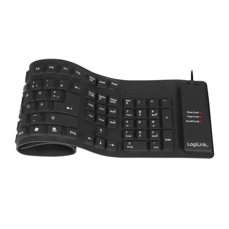 LogiLink ID0019A lanksti USB klaviatūra, QWERTZ, vokiškas išdėstymas, juoda