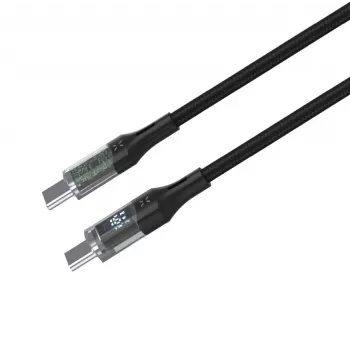 Fiksuotas laidas USB-C / USB-C su vaizdo perdavimu, PD palaikymu, 2m, USB 2.0, 100W | FIXDD-CC2-BK