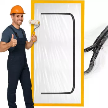 Dulkių barjeras durims remontui, dulkių uždanga 220x110 cm