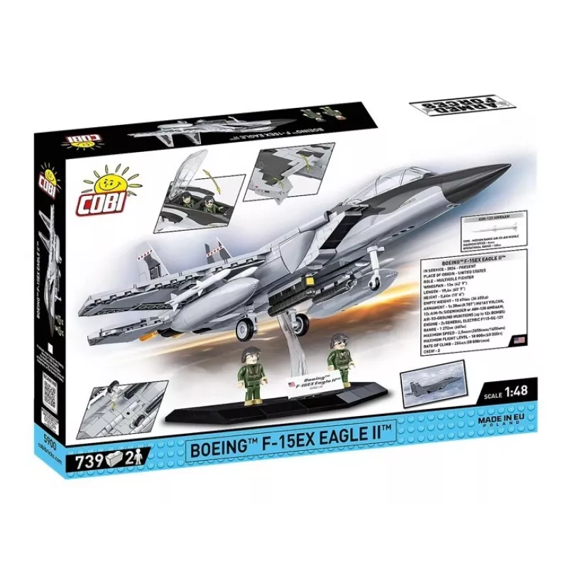 Cobi statybiniai blokeliai Boeing F-15EX Eagle II modelio rinkinys COIB-5900, kolekcinis mastelio konstravimo rinkinys