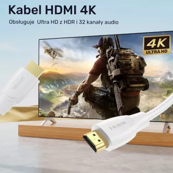 HDMI kabelis Unitek C11090AWH03-1M — 1 m, palaiko 4K 60Hz
