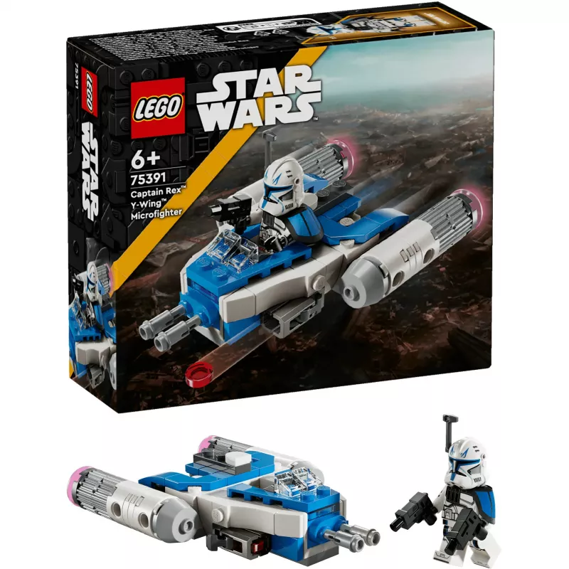 LEGO Star Wars „Kapitonas Reksas“ Y-Wing mikro naikintuvas – žaislinis laivas su minifigūrėle, 6+ metų berniukams
