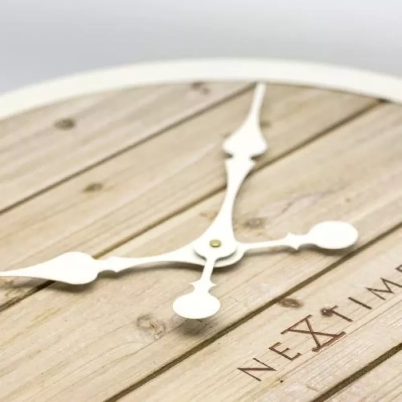 NeXtime klok 3134wi Plank sieninis laikrodis, Ø50 cm, baltas
