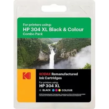 Rašalo kasetė Kodak 185H030417, skirta HP DJ2620 – spalvų rinkinys HP304XL (15 ml ir 18 ml)