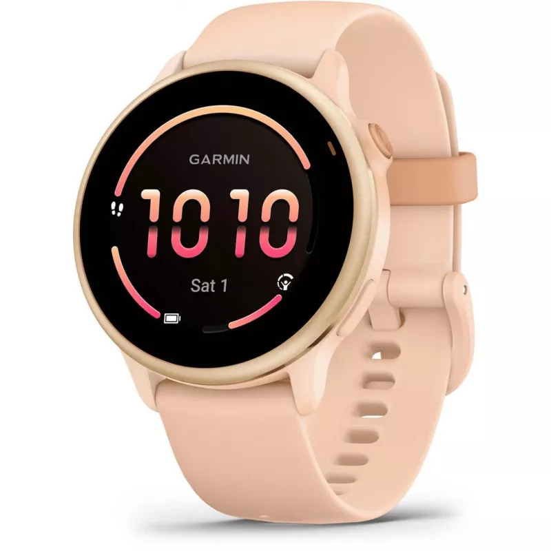 Garmin vívoactive 6 3.05 cm (1.2 inch) AMOLED 42 mm Skaitmeninis 390 x 390 pikselių Liečiamas ekranas Rožinis Wi-Fi GPS (palydovas)