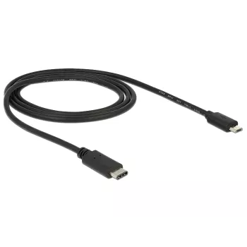 DeLOCK USB laidas - Micro-USB B (5 kontaktų) - USB Type C (24 kontaktų) - 1,0 m (USB 3.1) - Juodas (83602)