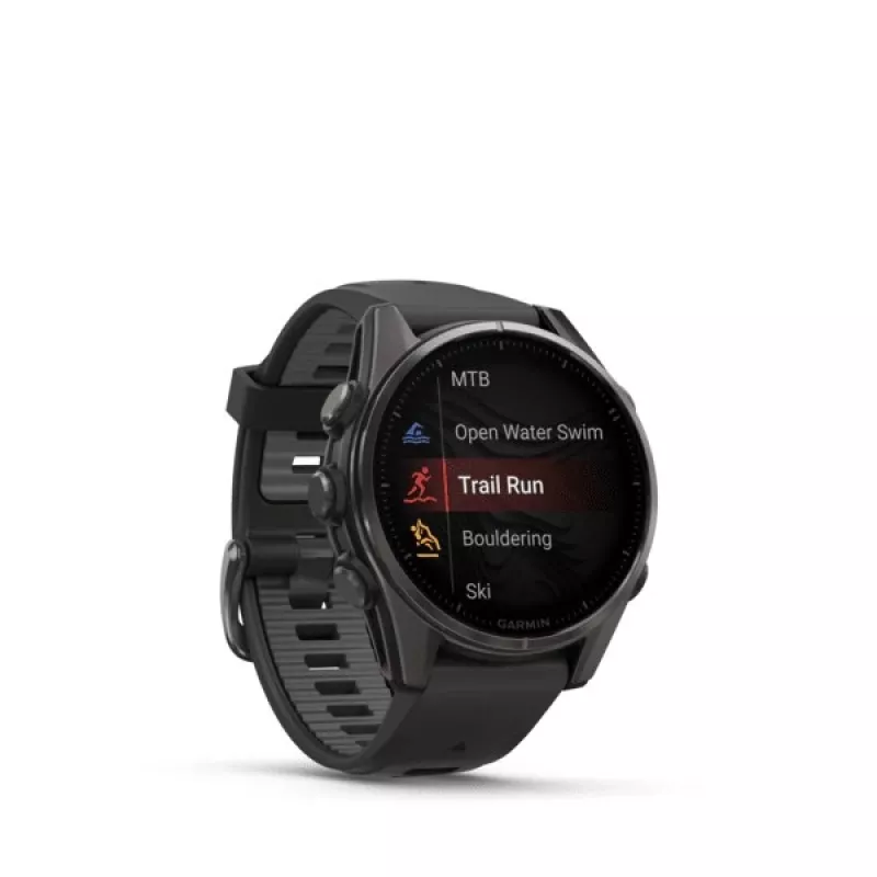 Garmin fenix 8 3.3 cm (1.3 inch) AMOLED 43 mm skaitmeninis 416 x 416 pikselių jutiklinis ekranas juodos spalvos Wi-Fi GPS (palydovas)