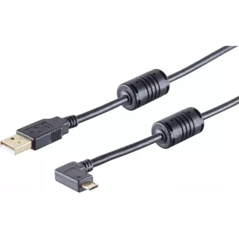 USB kabelis S/CONN 13-10001 USB 2.0 1m Juodas
