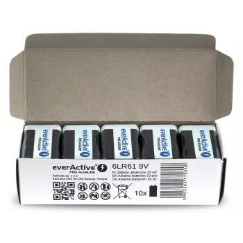 Baterija šarminė EverActive Pro Alkaline 6LR61 9V