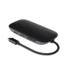 USB-C stotelė nešiojamam kompiuteriui AUKEY CB-C71 — 3x USB‑C (USB 3.2 Gen1), HDMI, RJ‑45, MicroSD, USB PD 100W, 0,15 m kabelis, juoda