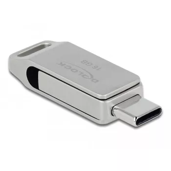 USB atmintukas DeLOCK 16GB USB-C / USB-A metalinis korpusas