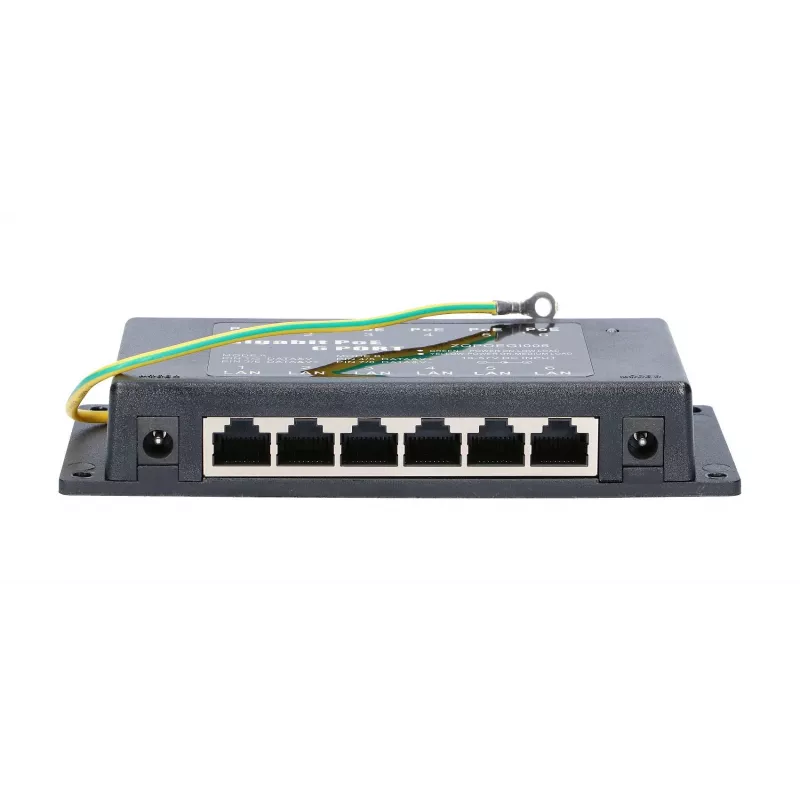 PoE injektorius Extralink Gigabit 6 prievadai 6x 1000Mb/s RJ45