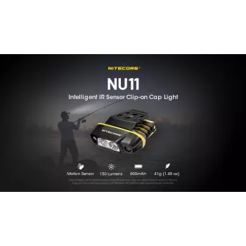 Kaktinė lemputė Nitecore NU11 — 150 lm, IPX5, įkraunama per USB, 41 g, geltona/juoda