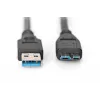 ASSMANN SuperSpeed USB 3.0 laidas, USB A kištukas Micro USB B kištukas, Cu AWG 28, 2x ekranuotas, ilgis 1,0 m (AK-300116-010-S)