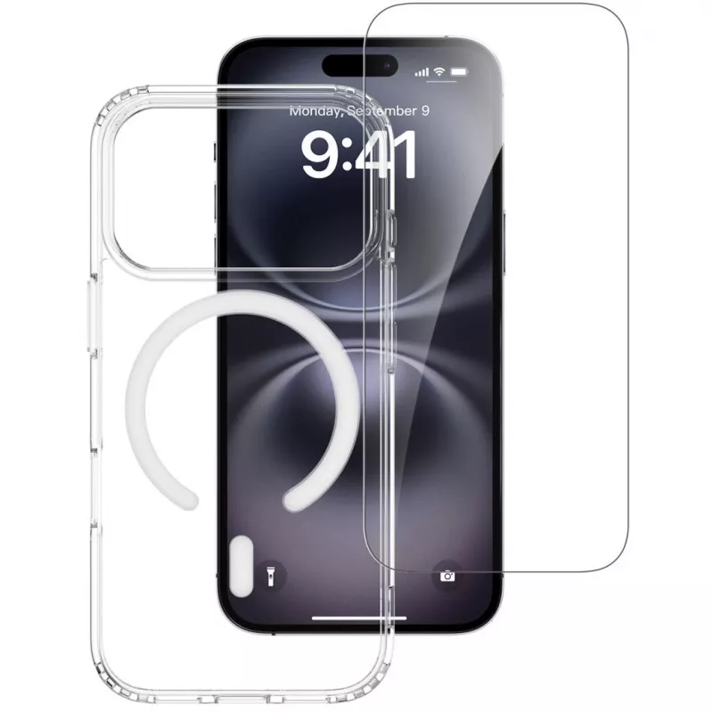 4smarts 360° Premium Protection apsauginis rinkinys, skirtas Apple iPhone 17 Pro, suderinamas su MagSafe, permatomas