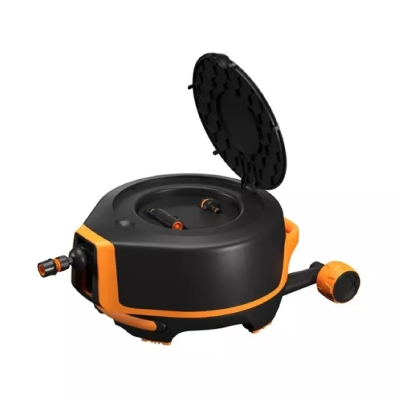 Fiskars sodo būgnas su XL žarna ant ratų