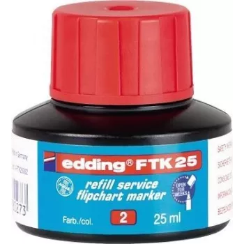 Markerio pildymo rašalas Edding FTK 25, raudonas, 25 ml, tinka Edding 380/383