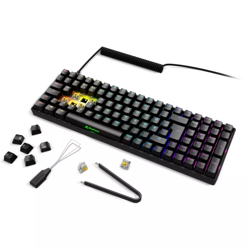 Sharkoon Skiller SGK50 S2 juoda DE-išdėstymas Gateron Yellow - klaviatūra