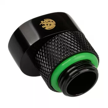 Adapteris BitsPower X-Cross G1/4 colio vyras į G1/4 colio moterį, 5 mm poslinkis, matinė juoda